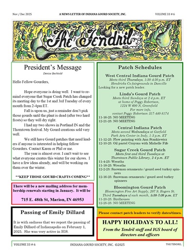 Nov / Dec 2025 Tendril